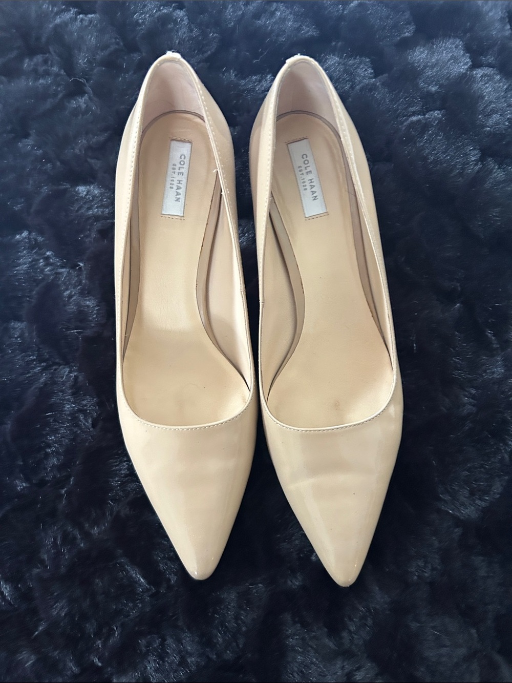 Cole Haan Nude Patent Pointed-Toe Pumps